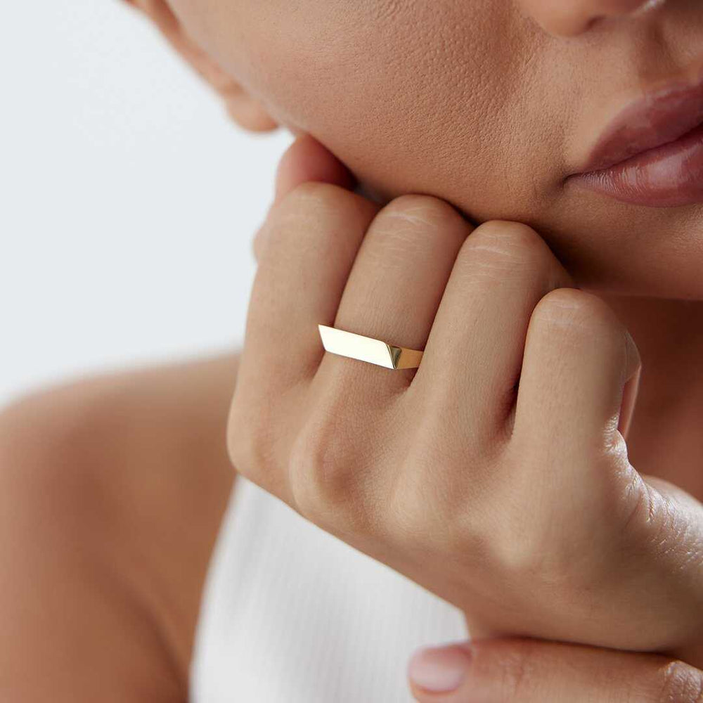 Geometrical Ring - Solid 14k Gold Ring