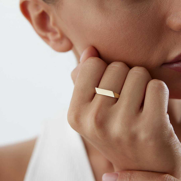 Geometrical Ring - Solid 14k Gold Ring