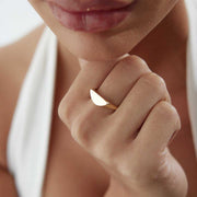 Half Moon Ring - Solid 14k Gold Ring