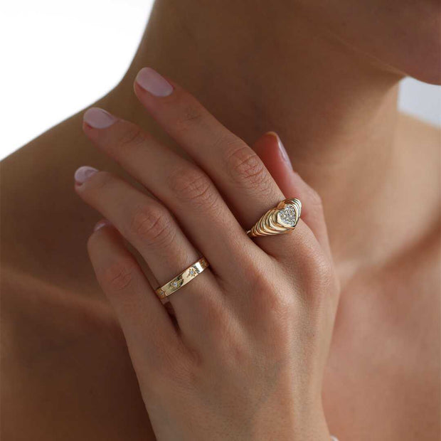 Heart Ring - Solid 14k Gold Ring