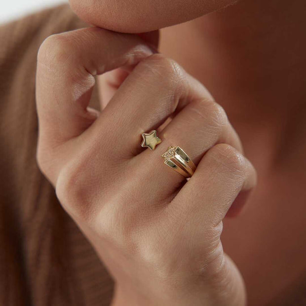 Star Ring - Solid 14k Gold Ring