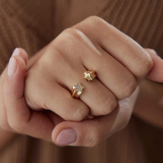 Star Ring - Solid 14k Gold Ring