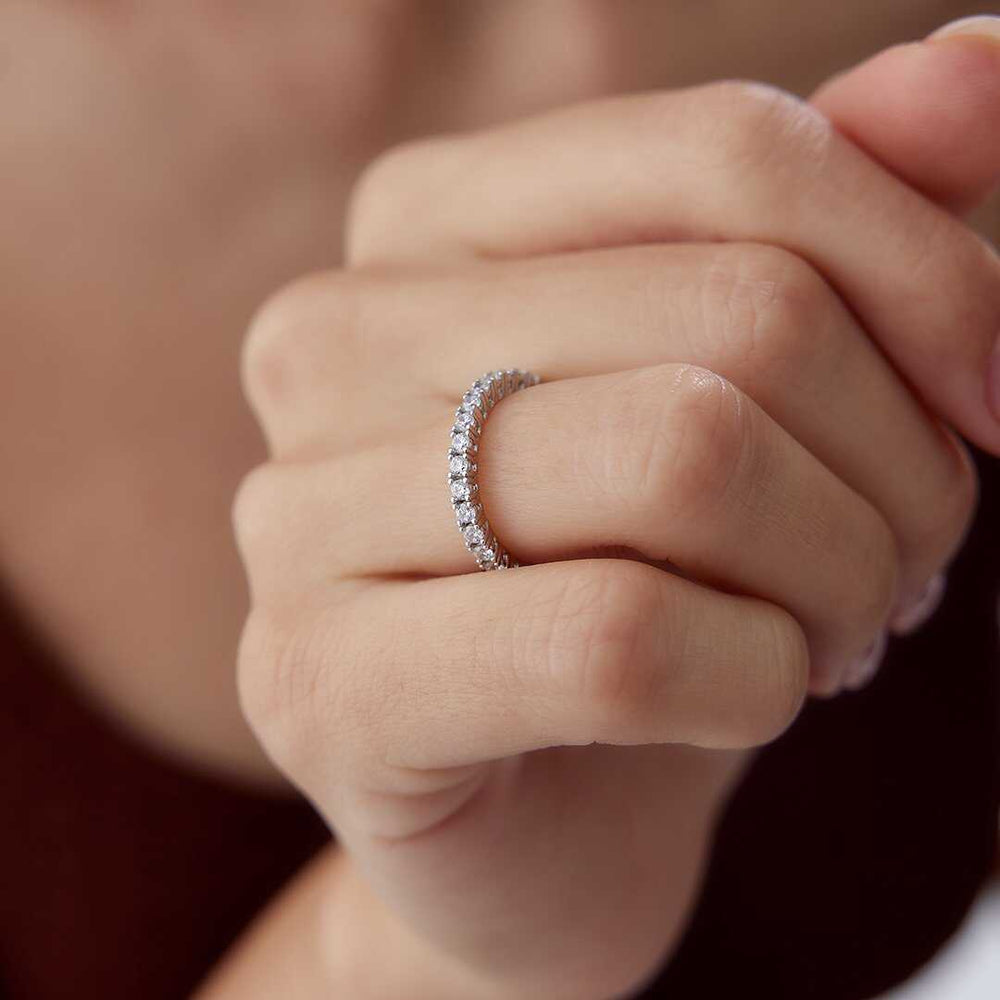 14K Gold Eternity Band Ring - Solid 14k Gold Ring