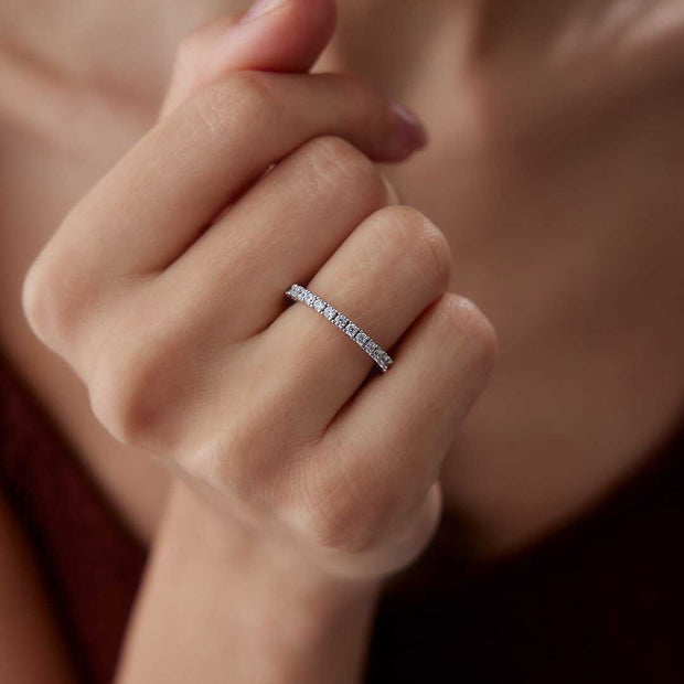 14K Gold Eternity Band Ring - Solid 14k Gold Ring