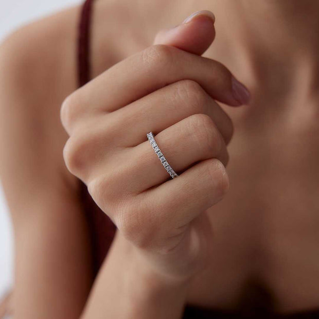 14K Gold Eternity Band Ring - Solid 14k Gold Ring