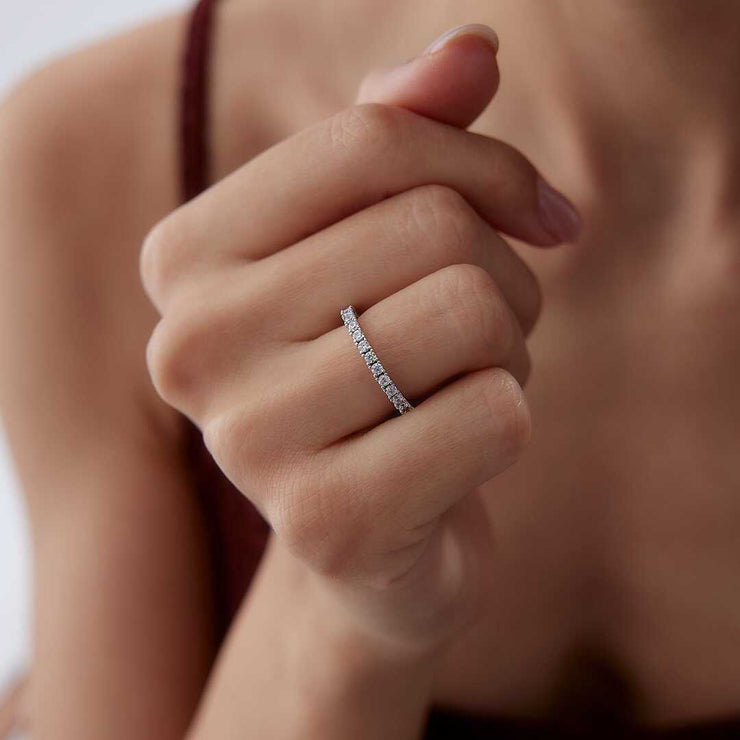 14K Gold Eternity Band Ring - Solid 14k Gold Ring