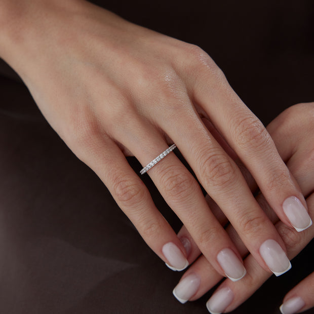14K Gold Eternity Band Ring - Solid 14k Gold Ring