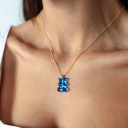 14k Gold Jelly Bean Necklace - Solid 14k Gold Necklace