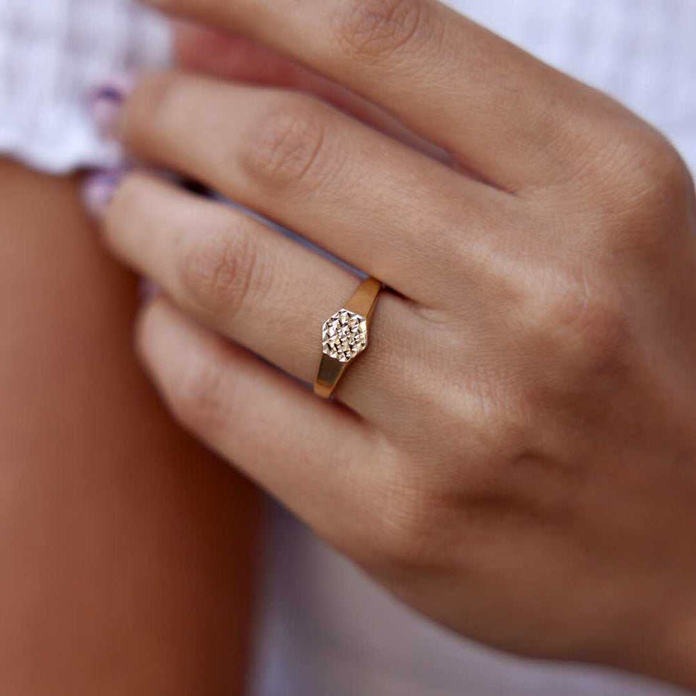 Geometrical Ring - Solid 14k Gold Ring