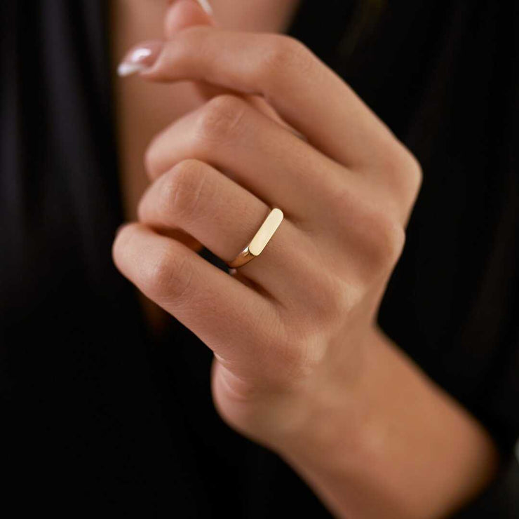 Signet Ring - Solid 14k Gold Ring