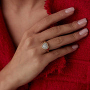 Heart Signet Ring - Solid 14k Gold Ring