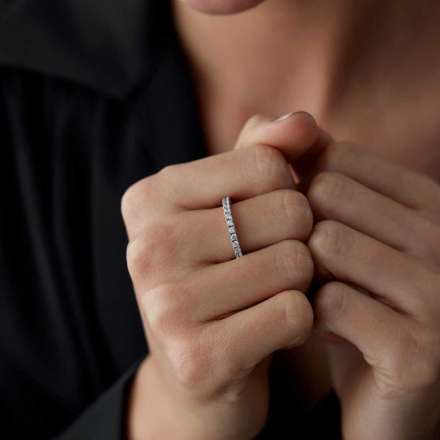14K Gold Eternity Band Ring - Solid 14k Gold Ring