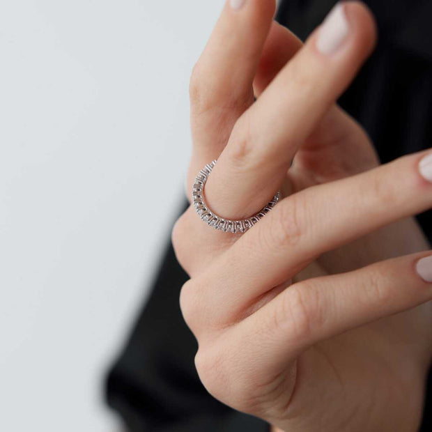 14K Gold Eternity Band Ring - Solid 14k Gold Ring