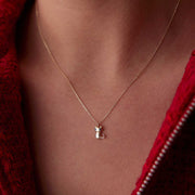 14k Gold Cat Necklace - Solid 14k Gold Necklace
