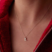 14k Gold Cat Necklace - Solid 14k Gold Necklace