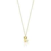 14k Gold Cat Necklace - Solid 14k Gold Necklace