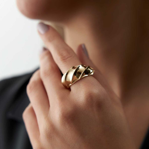Croissant Ring 14k Gold - Solid 14k Gold Ring