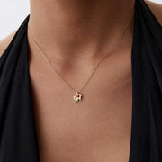 14k Gold Red Heart Enamel Elephant Necklace - Solid 14k Gold Necklace