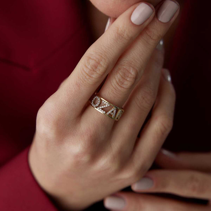Personalized Design Name Ring - Solid 14k Gold Ring