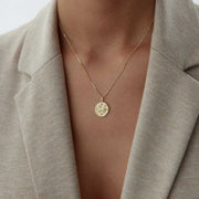 14k Gold Aries Necklace - Solid 14k Gold Necklace