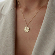 14k Gold Aries Necklace - Solid 14k Gold Necklace