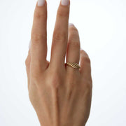 Croissant Ring in 14k Gold - Solid 14k Gold Ring
