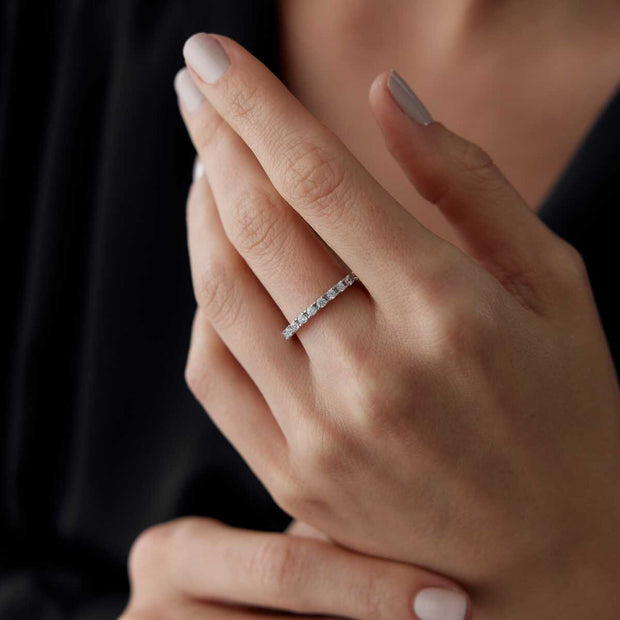 14K Gold Eternity Band Ring - Solid 14k Gold Ring