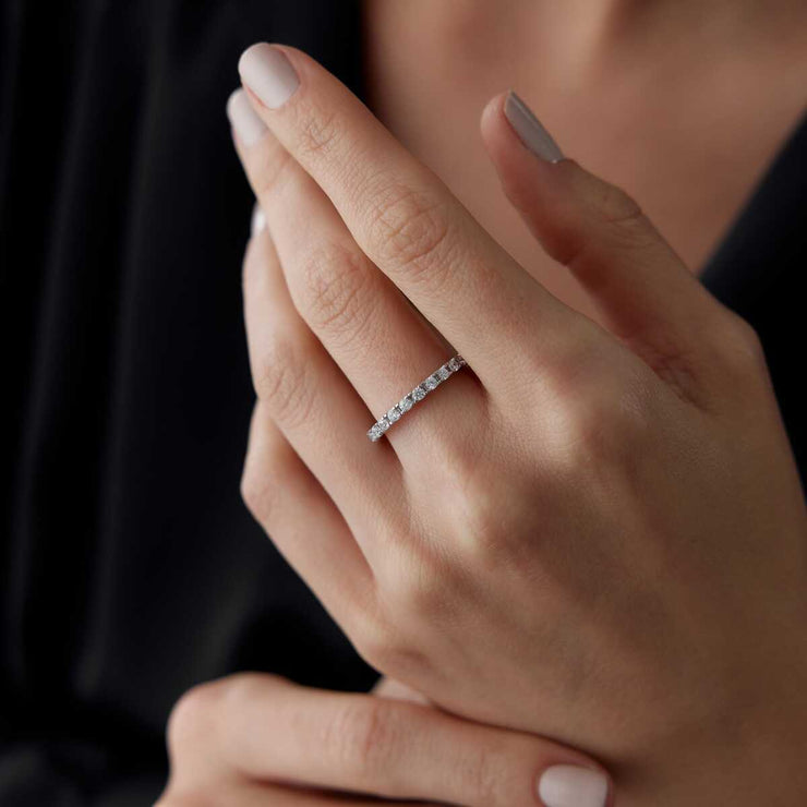 14K Gold Eternity Band Ring - Solid 14k Gold Ring
