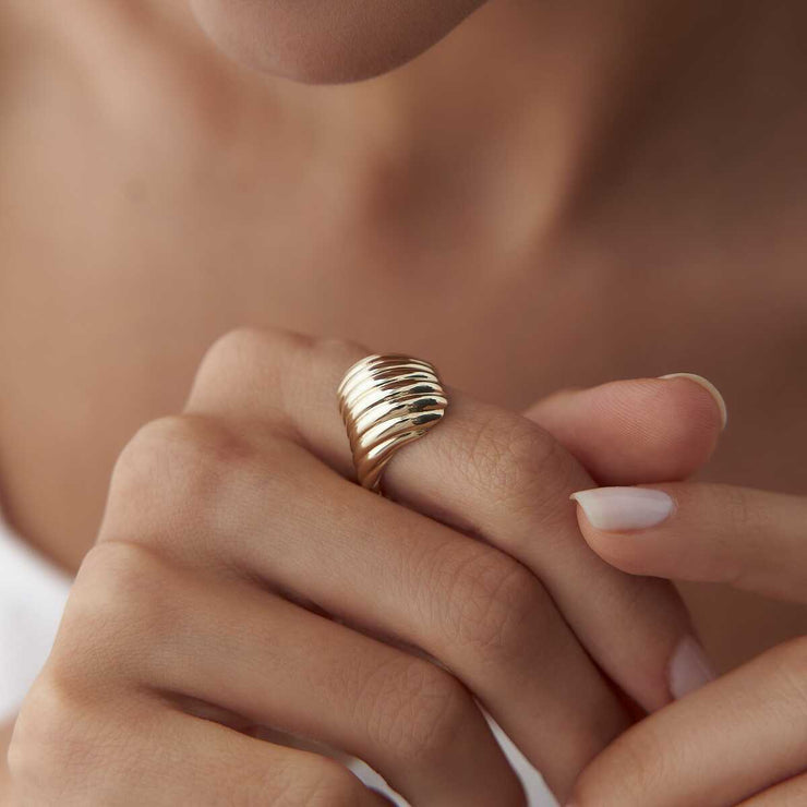 Croissant Ring 14k Gold - Solid 14k Gold Ring