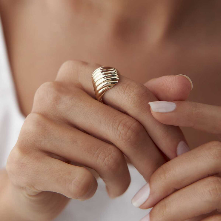Croissant Ring 14k Gold - Solid 14k Gold Ring