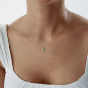 14k Gold Blue Enamel Turtle Necklace - Solid 14k Gold Necklace