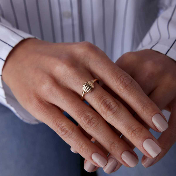 Croissant Ring 14k Gold - Solid 14k Gold Ring