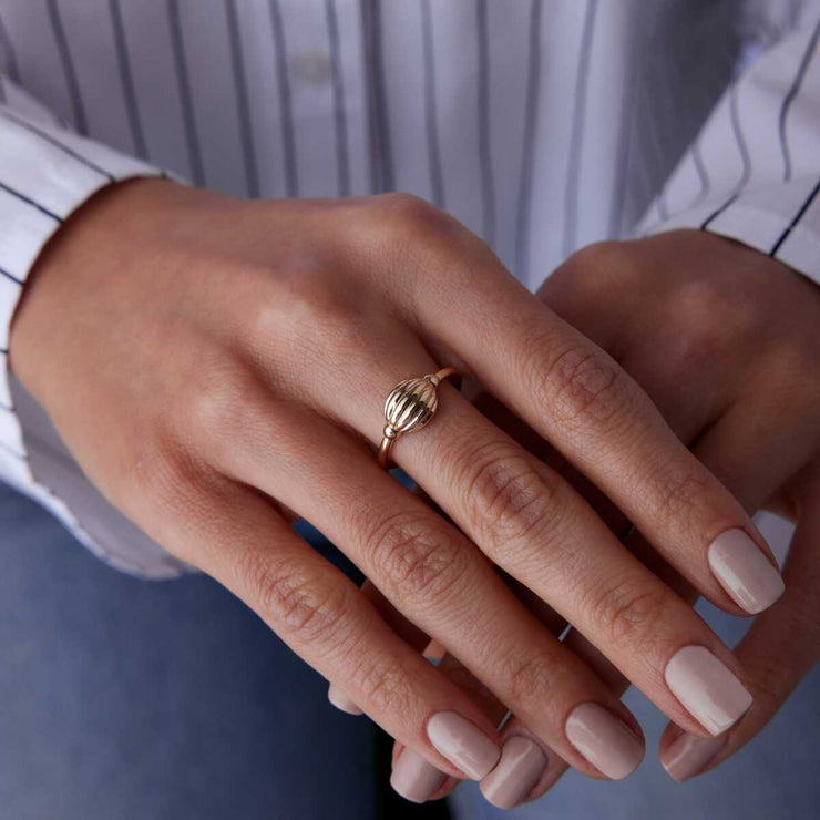 Croissant Ring 14k Gold - Solid 14k Gold Ring