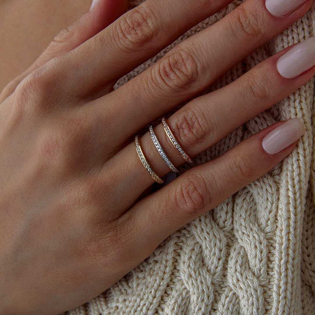 14K Gold Eternity Band Ring - Solid 14k Gold Ring