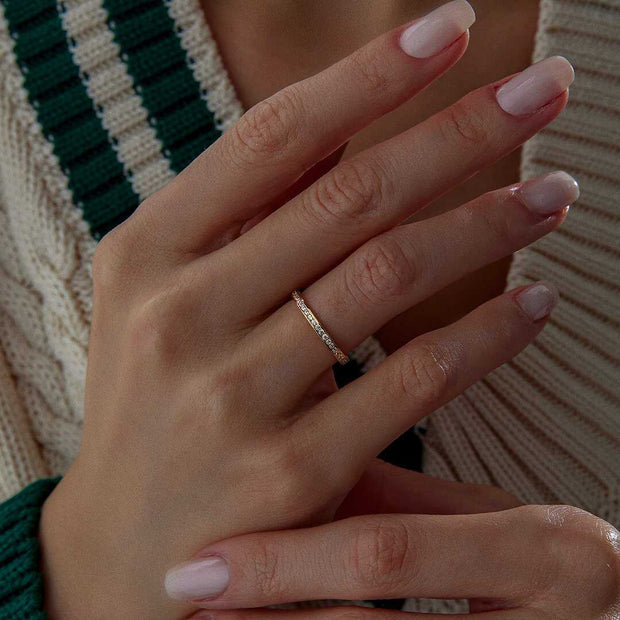 14K Gold Eternity Band Ring - Solid 14k Gold Ring