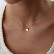 14k Gold Minimalist Elephant Necklace - Solid 14k Gold Necklace