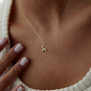 14k Gold Minimalist Dog Necklace - Solid 14k Gold Necklace