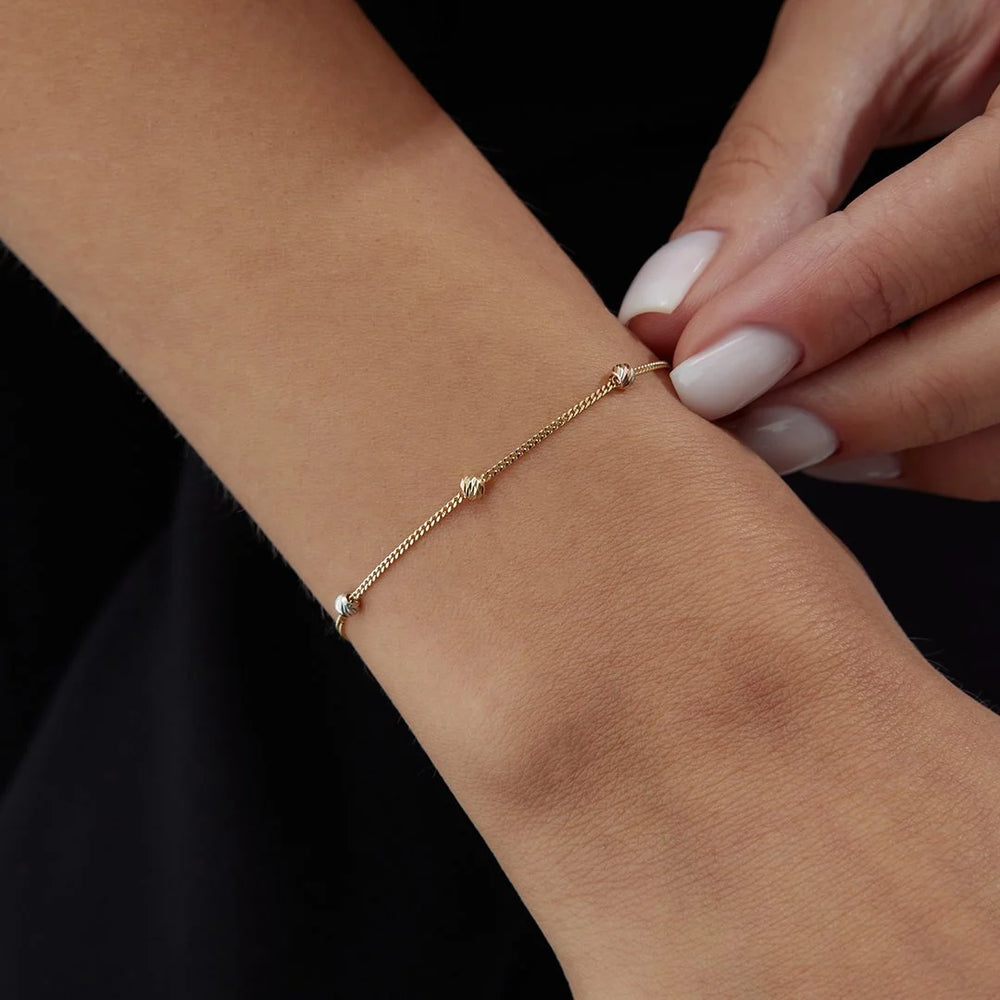 14k Gold Gourmet Chain Dorika Bracelet, 14k Solid Gold Bracelet, Gold Bracelet for women, Solid Gold Bracelet
