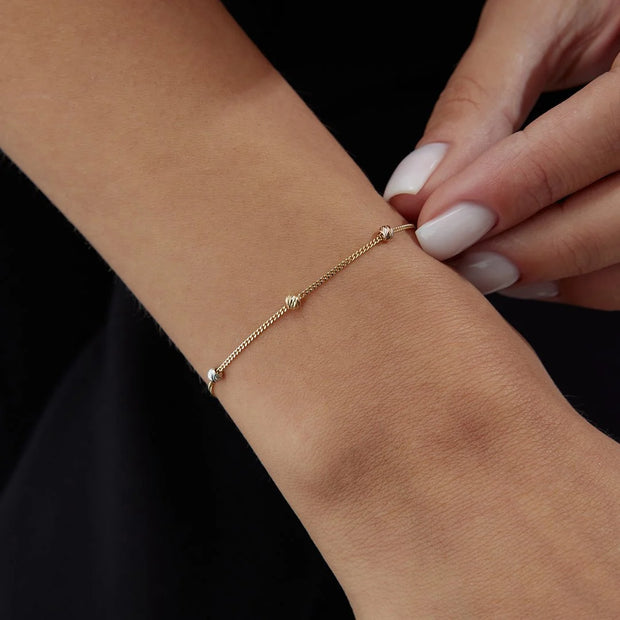 14k Gold Gourmet Chain Dorika Bracelet, 14k Solid Gold Bracelet, Gold Bracelet for women, Solid Gold Bracelet