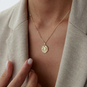 14k Gold Capricorn Necklace - Solid 14k Gold Necklace