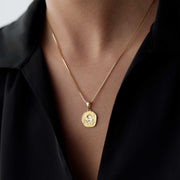 14k Gold Capricorn Necklace - Solid 14k Gold Necklace