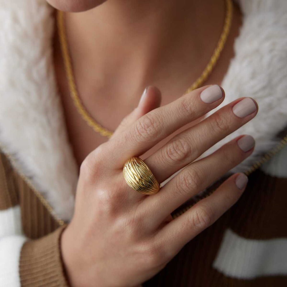 14k Gold Croissant Ring - Solid 14k Gold Ring