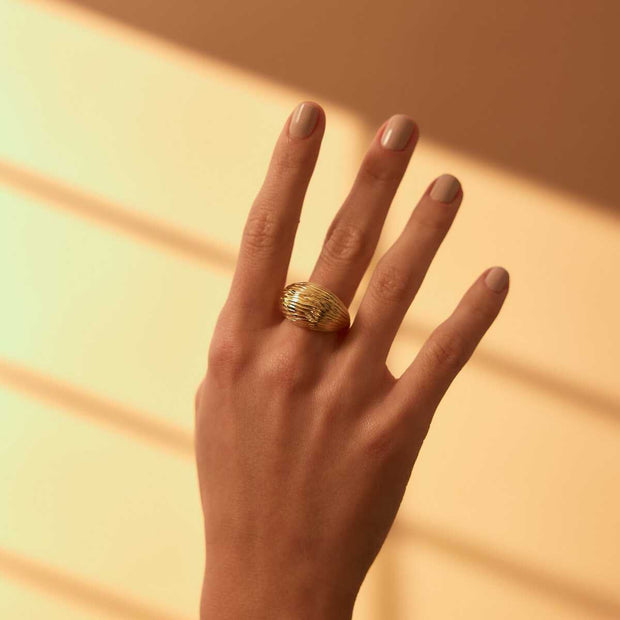 14k Gold Croissant Ring - Solid 14k Gold Ring