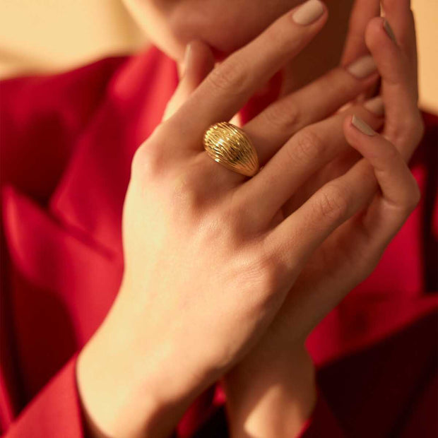 14k Gold Croissant Ring - Solid 14k Gold Ring