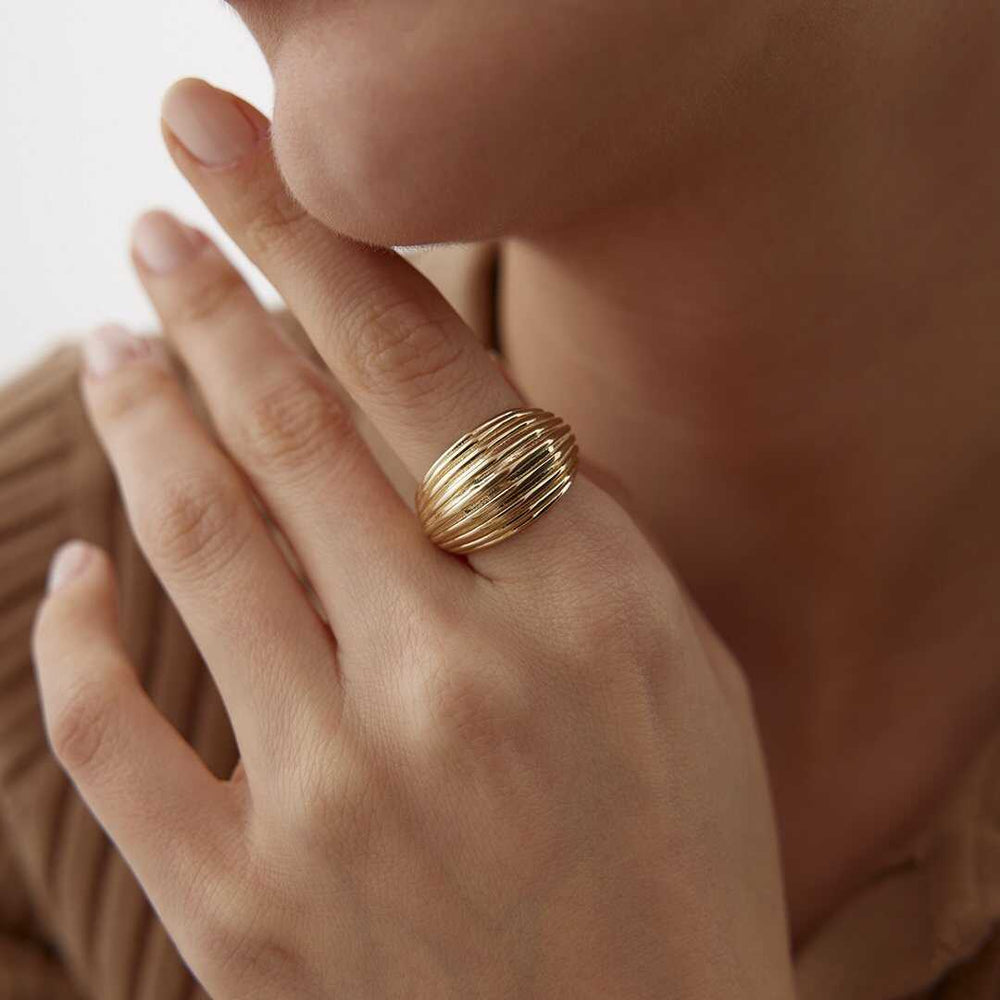 14k Gold Croissant Ring - Solid 14k Gold Ring
