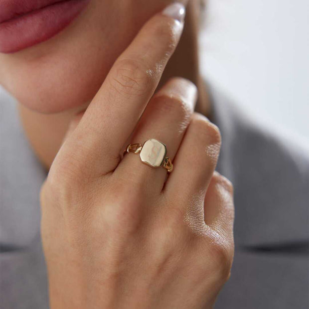 Initial Ring - Solid 14k Gold Ring