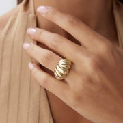14k Gold Croissant Ring - Solid 14k Gold Ring
