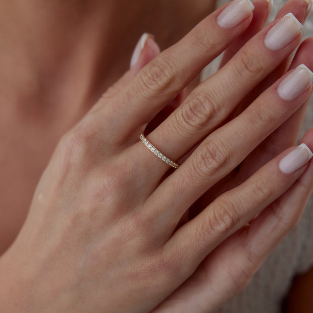 14K Gold Eternity Band Ring - Solid 14k Gold Ring