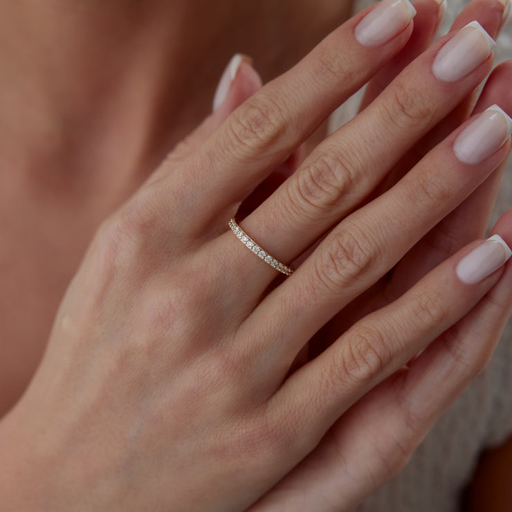 14K Gold Eternity Band Ring - Solid 14k Gold Ring