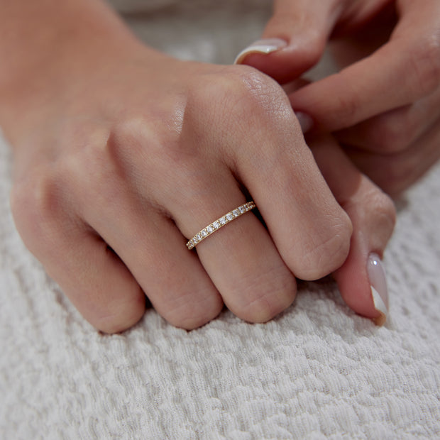 14K Gold Eternity Band Ring - Solid 14k Gold Ring